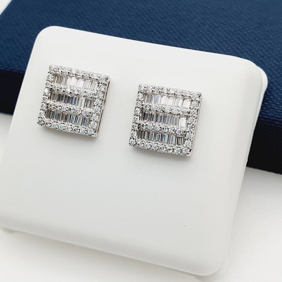 "925 Sterling Silver Plated CZ Earrings, EVBRS559 - Picture 3 of 11